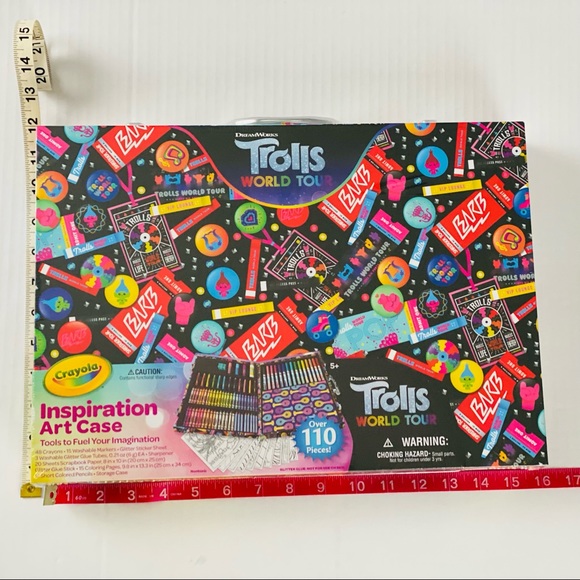 Crayola Trolls Kids World Tour Inspiration Art Case Drawing Set Girls - Picture 8 of 10